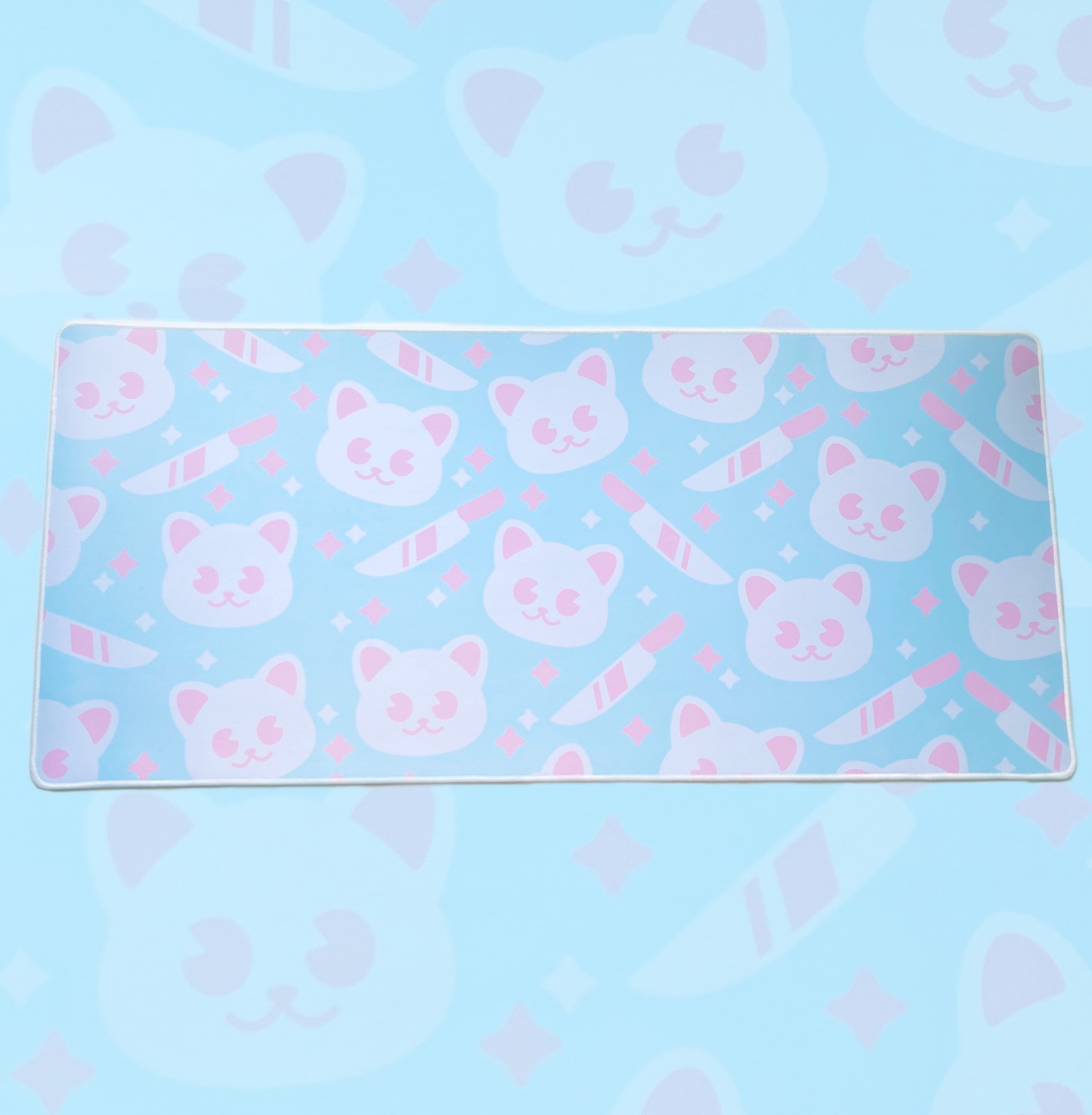Knife Kitty Desk Mat