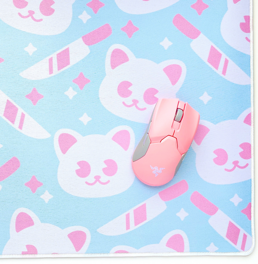 Knife Kitty Desk Mat